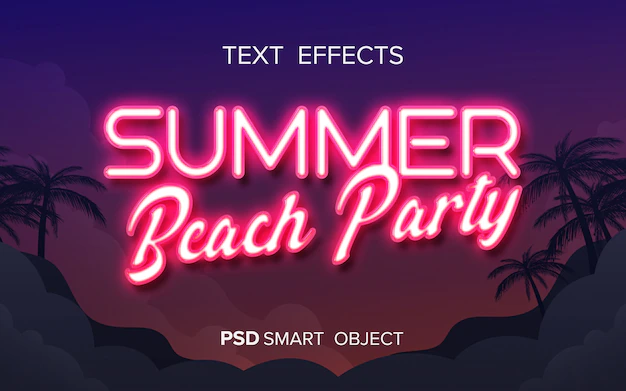 Free PSD | Neon text effect mock-up