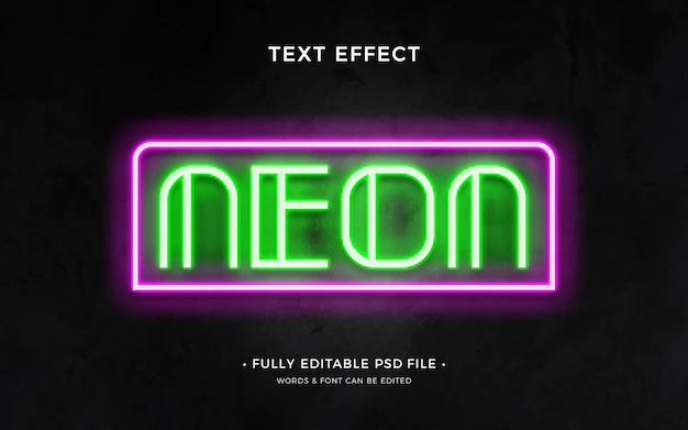 Free PSD | Neon text effect