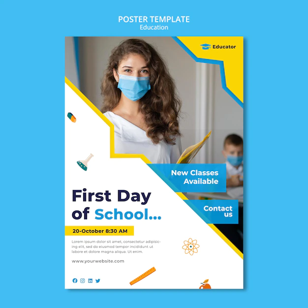 Free PSD | New classes available poster template