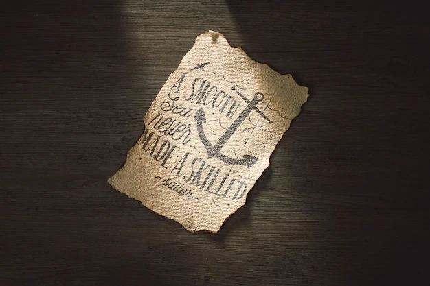Free PSD | Old paper mockup for adventure concept