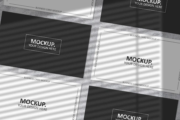 Free PSD | Pack of business cards with shadow mockup