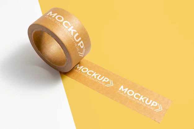 Free PSD | Packing tape mock-up with copy space