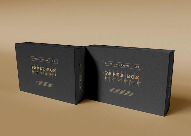 Free PSD | Paper box packaging mockup