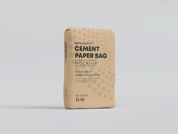 Free PSD | Paper cement bag mockup