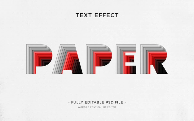 Free PSD | Paper editable text effect white background