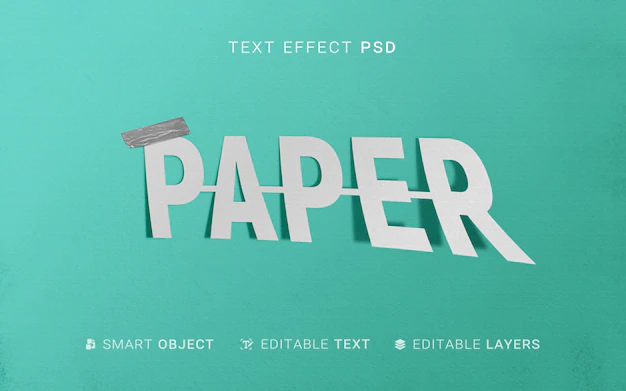 Free PSD | Paper text effect