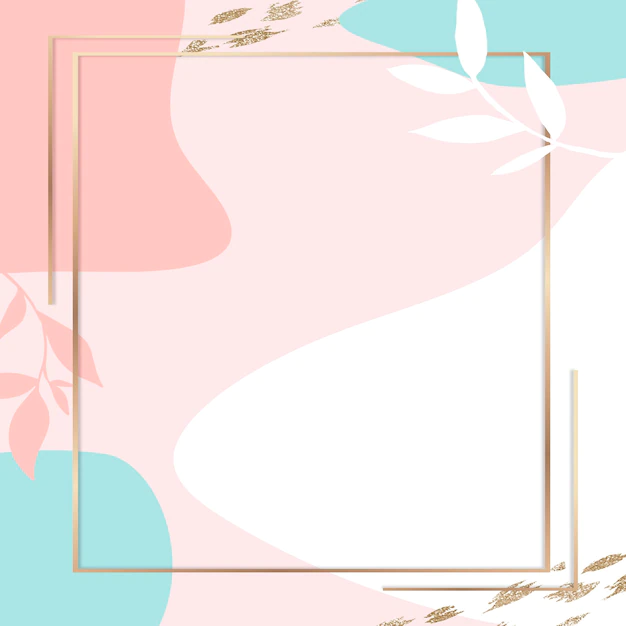 Free PSD | Pastel pink memphis frame psd with leaves