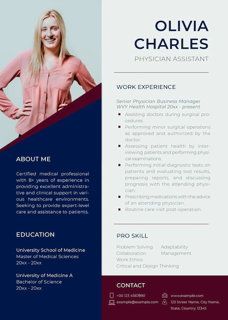 Free PSD | Photo attachable resume template psd in abstract design