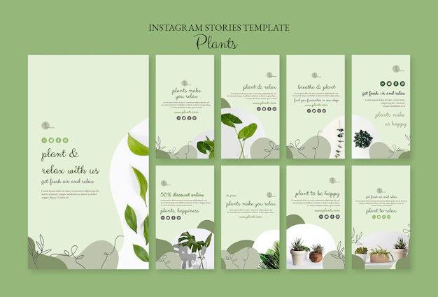 Free PSD | Plants instagram stories template