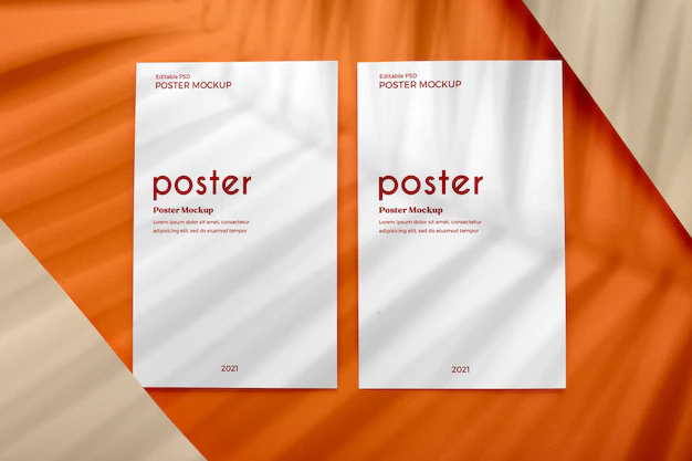 Free PSD | Poster template on earth colors background