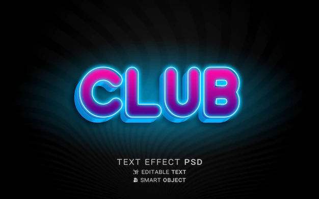 Free PSD | Purple and blue text effect neon