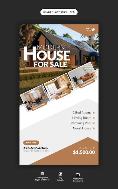 Free PSD | Real estate house property instagram and facebook story template
