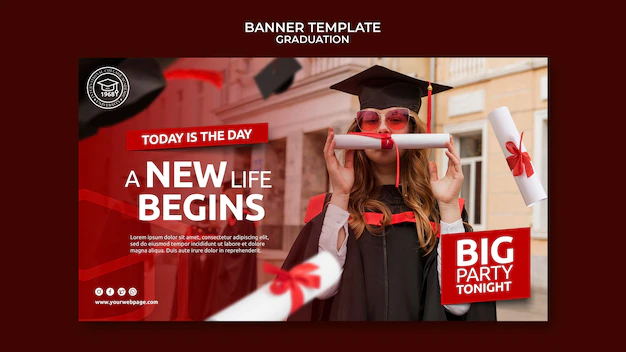 Free PSD | Realistic banner graduation template