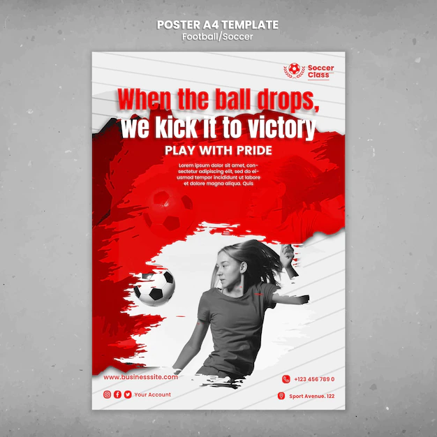 Free PSD | Realistic design of football template