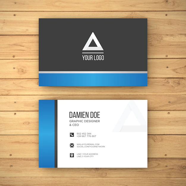 Free PSD | Realistic wood background business card mockup