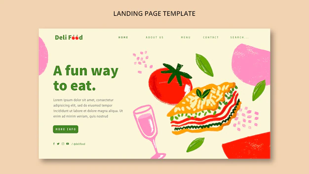 Free PSD | Restaurant business landing page template