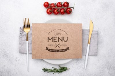 Free PSD | Restaurant menu concept mockup