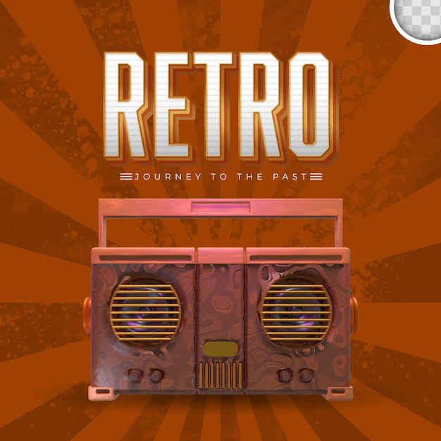 Free PSD | Retro music with vintage background