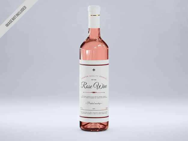Free PSD | Rose wine bottle mockup