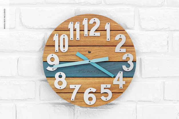 Free PSD | Round wall clock mockup, front view