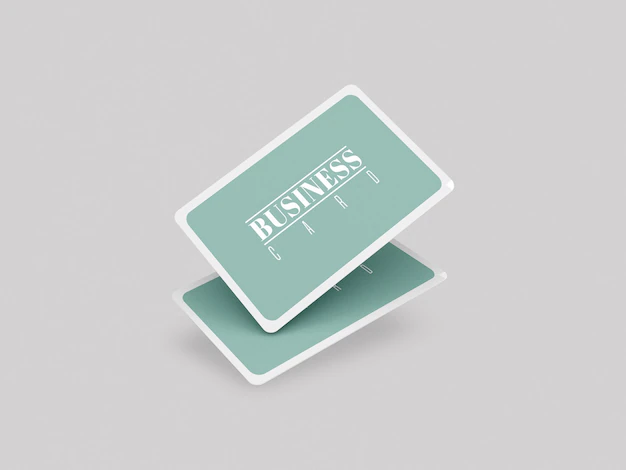 Free PSD | Rounded business cards mockup