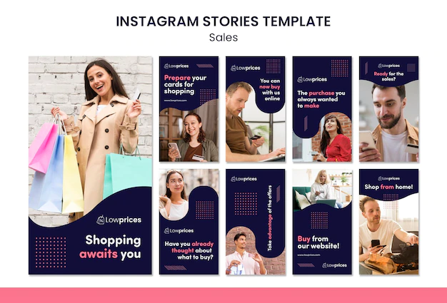 Free PSD | Sales instagram stories template with photo
