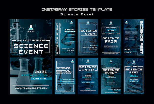 Free PSD | Science event instagram stories template
