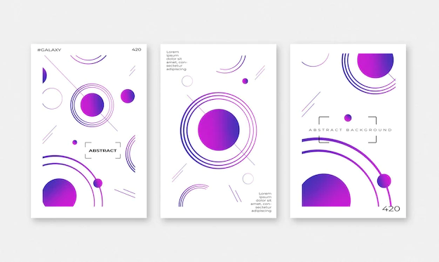 Free PSD | Set of futuristic stationery brochures with elements of the galaxy