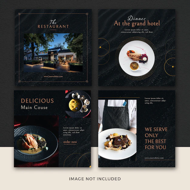 Free PSD | Set of restaurant banners