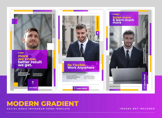 Free PSD | Simple modern gradient social media stories template