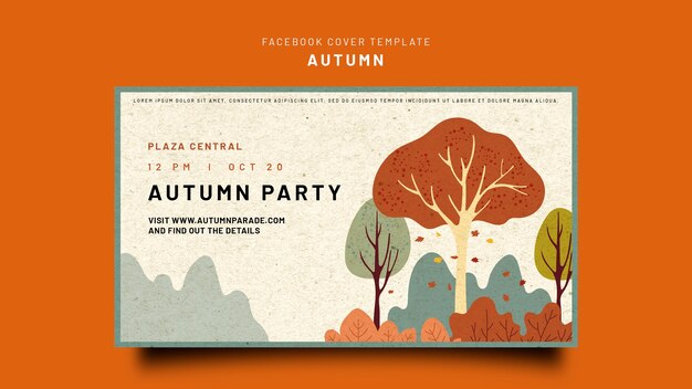 Free PSD | Social media cover template for autumn celebration