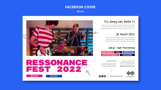 Free PSD | Social media cover template for music festival