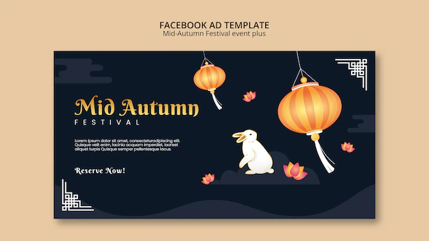 Free PSD | Social media promo template for mid-autumn festival