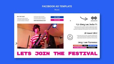 Free PSD | Social media promo template for music festival