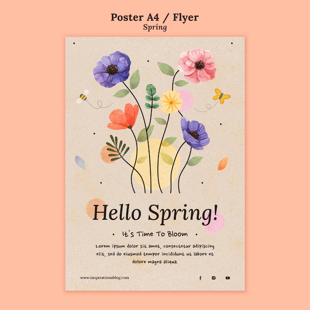 Free PSD | Spring poster or flyer template