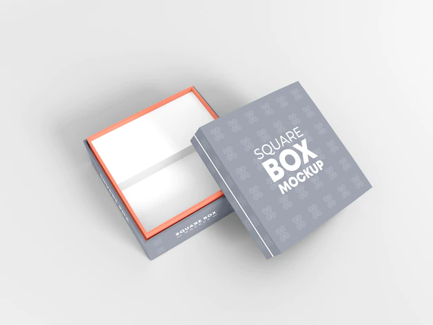 Free PSD | Square gift box with cover mockup