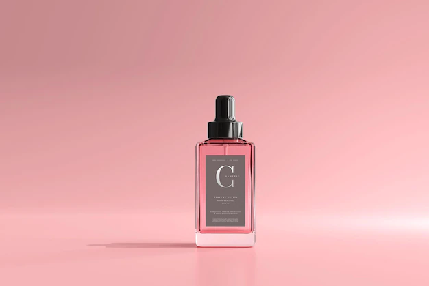 Free PSD | Square perfume bottle mockup