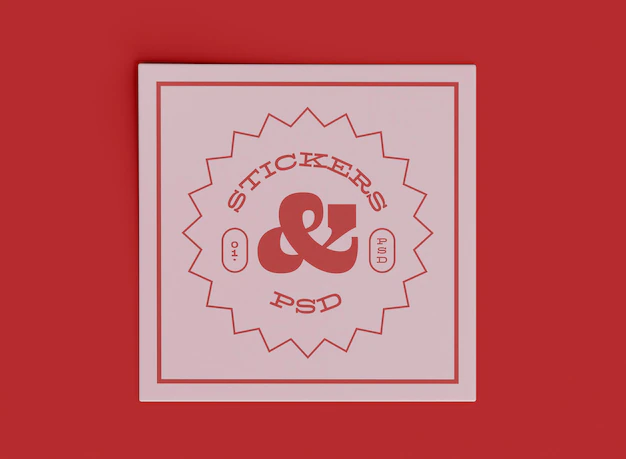 Free PSD | Square sticker mocku
