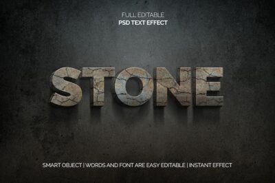 Free PSD | Stone text effect