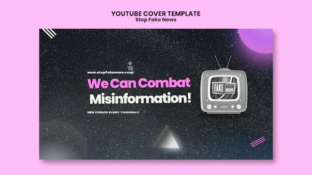 Free PSD | Stop fake news youtube cover