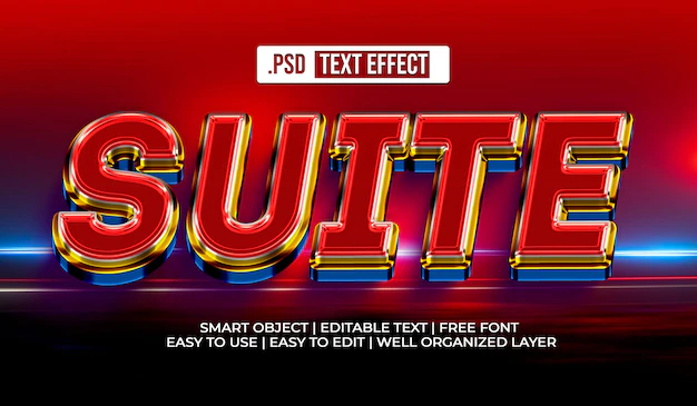 Free PSD | Suite text style effect