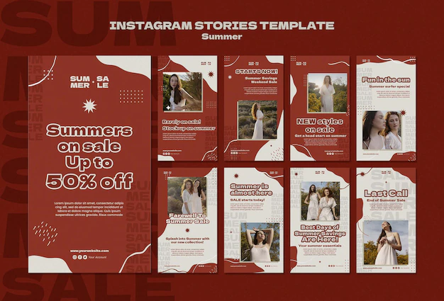 Free PSD | Summer instagram stories template design