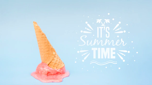 Free PSD | Summer lettering background with ice cream