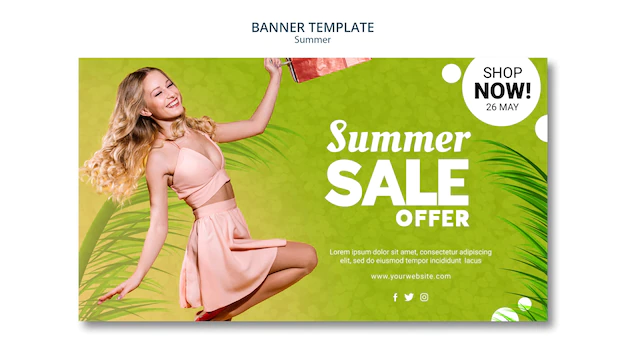 Free PSD | Summer sale banner template style