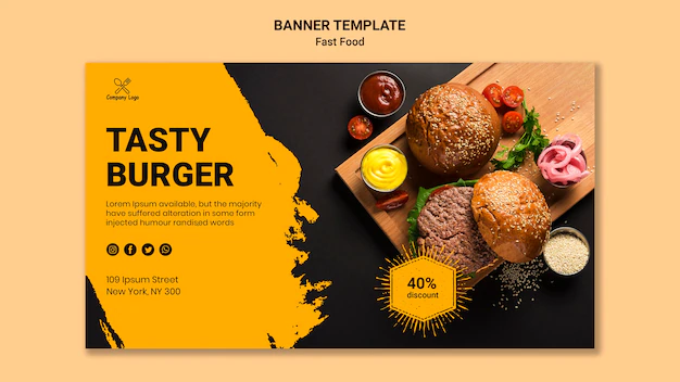 Free PSD | Tasty burger banner template
