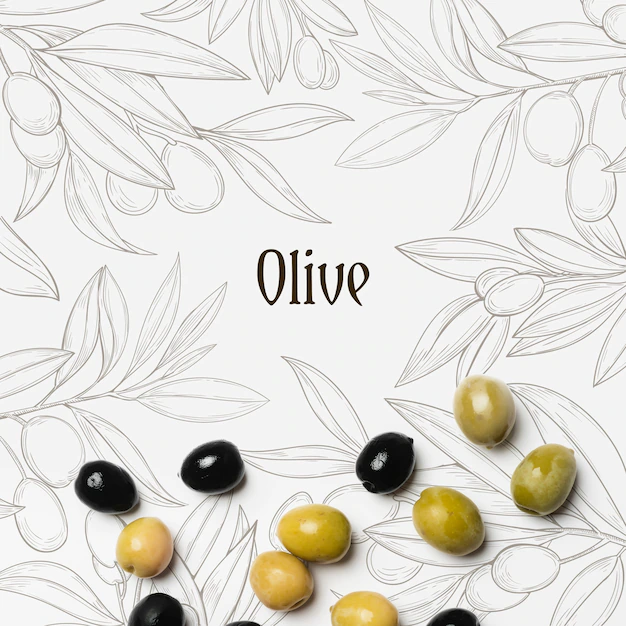 Free PSD | Tasty olives with mock up