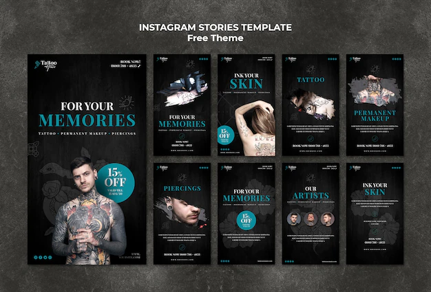 Free PSD | Tattoo instagram stories template