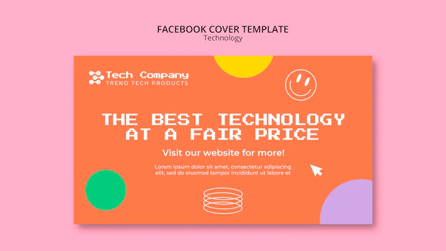 Free PSD | Tech store and business social media cover template