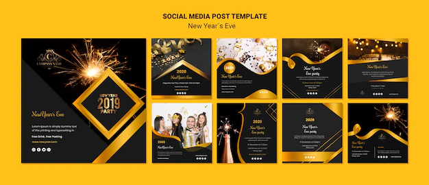 Free PSD | Template concept for new year eve social media post