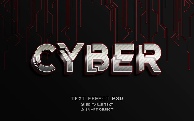 Free PSD | Text effect cyber design